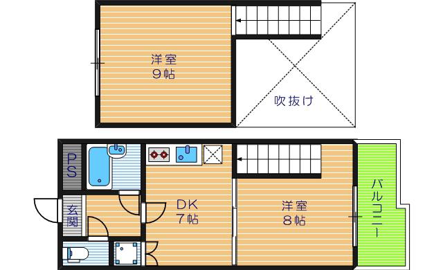 エイチ・ツーオー今川(2DK/5階)の間取り写真