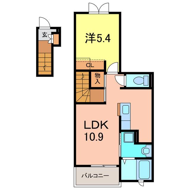 フラン・ブリーズ(1LDK/2階)の間取り写真