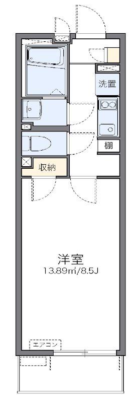 ヴィヴレ(1K/2階)の間取り写真