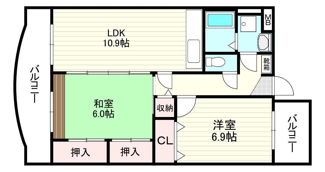 パル・あじさい(2LDK/3階)の間取り写真
