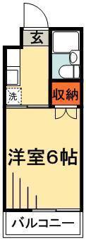 SKビル(1K/4階)の間取り写真