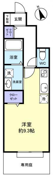 マザーユニックス八千代台西4(ワンルーム/1階)の間取り写真