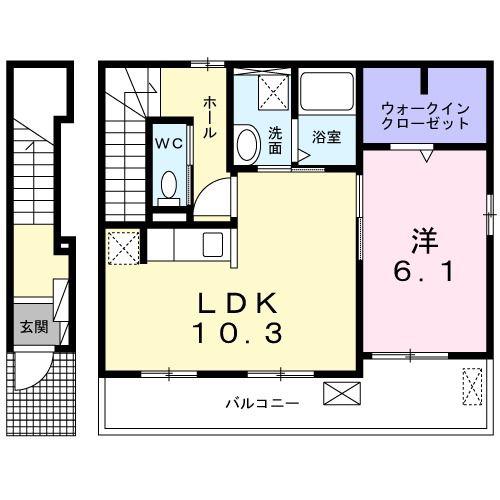 アザレアテラス(1LDK/2階)の間取り写真