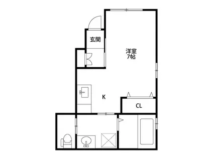 BLUE HOUSE(ワンルーム/2階)の間取り写真