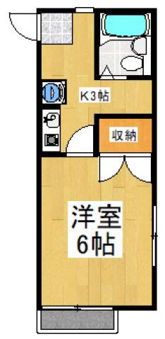 山本ハイツ(1K/1階)の間取り写真
