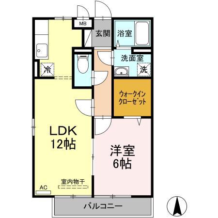 リビングタウン田代外町(1LDK/3階)の間取り写真
