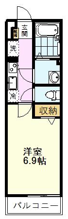 ハビテ国立(1K/3階)の間取り写真