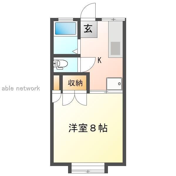 ハイムエリエール(1K/2階)の間取り写真