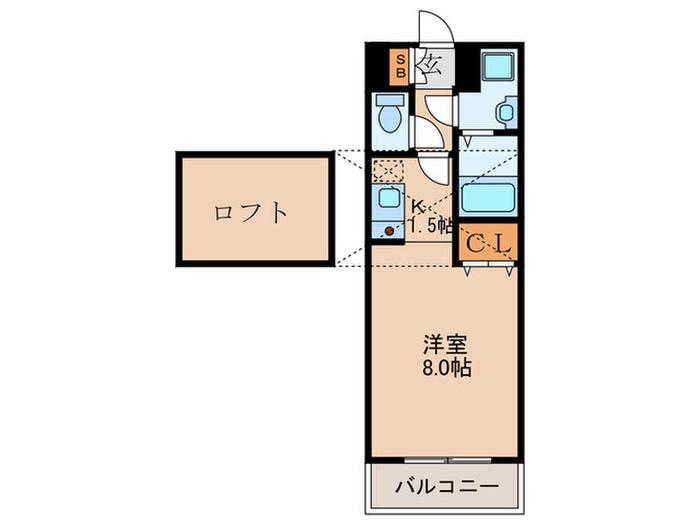 RECESS COURT2(1K/4階)の間取り写真