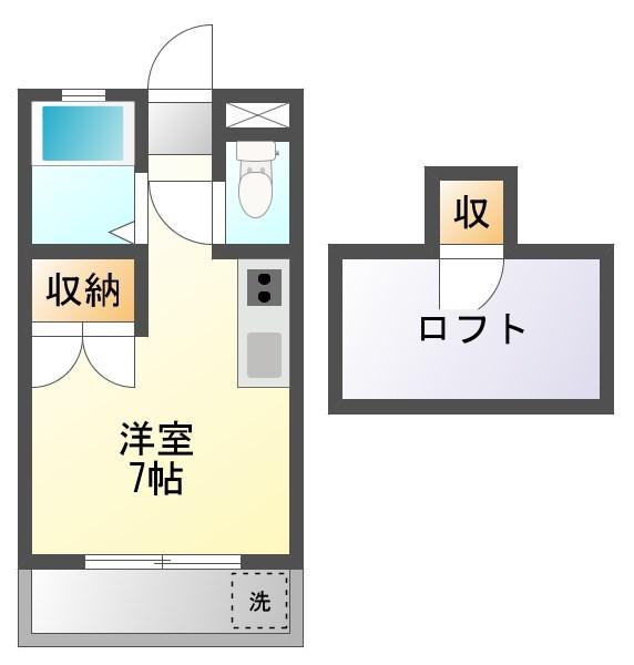 ふらんぼあーず(ワンルーム/2階)の間取り写真