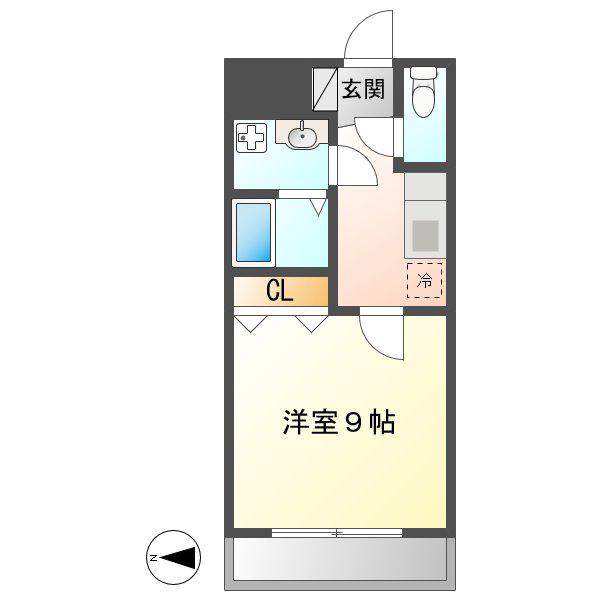 WOODY CASTLE(1K/2階)の間取り写真