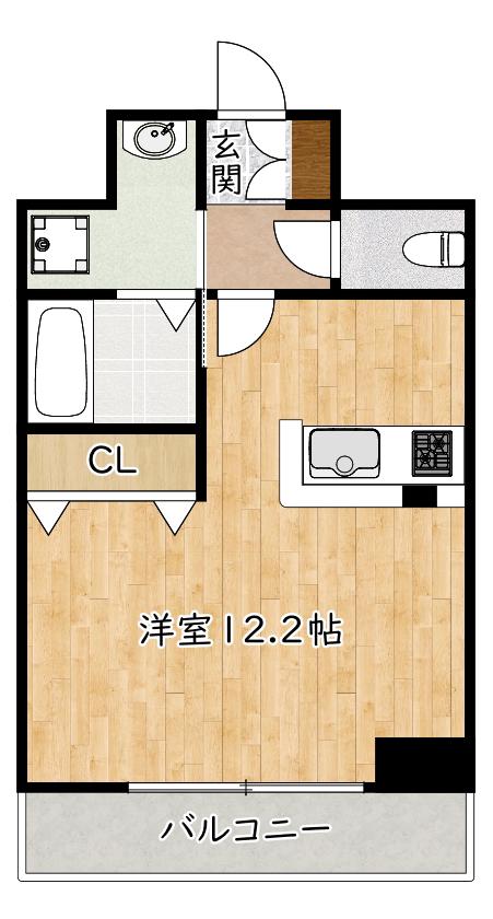 エムズコート(ワンルーム/4階)の間取り写真