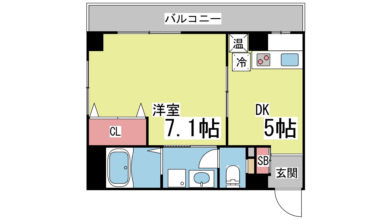 セレブコートII(1DK/1階)の間取り写真