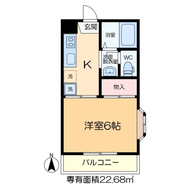 ハイム東綾瀬(1K/1階)の間取り写真