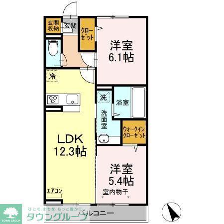 サントミー(2LDK/3階)の間取り写真