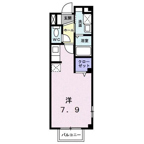 リウッシーレA(1K/2階)の間取り写真