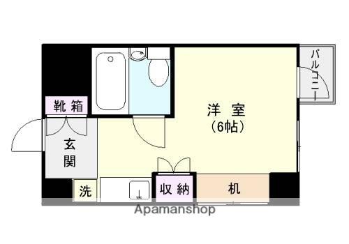 パークサイド鹿児島(ワンルーム/4階)の間取り写真