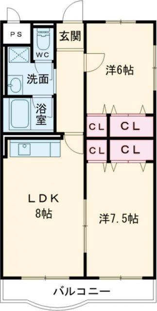 コロリエ光紀(2DK/2階)の間取り写真