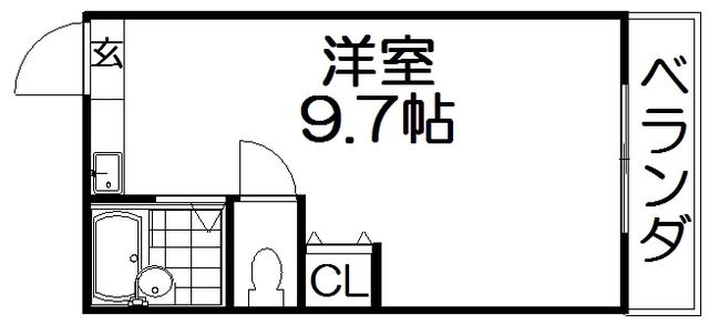 シャンテー三矢2(ワンルーム/3階)の間取り写真