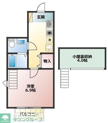 ママレードハウス(1K/2階)の間取り写真