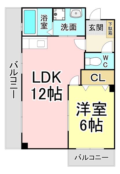 シェーネルボーネン(1LDK/4階)の間取り写真