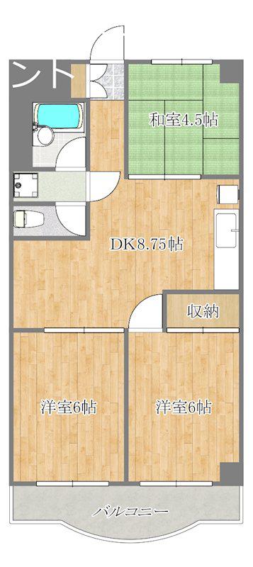 キャピタルコートXI(3DK/7階)の間取り写真
