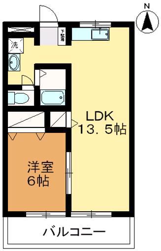 セイコウビル(1LDK/2階)の間取り写真
