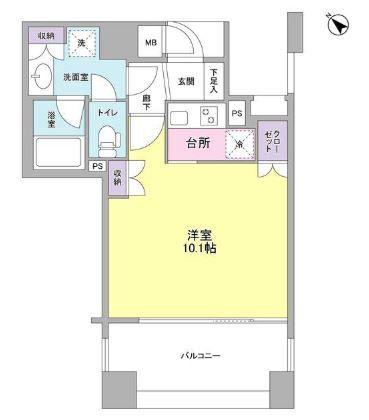 アルス恵比寿メイクス(ワンルーム/7階)の間取り写真