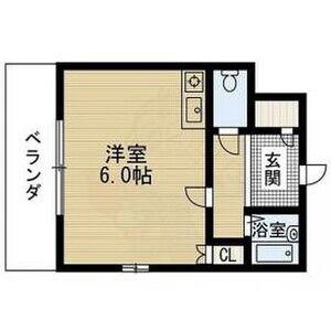シャルマンフジ堺市弐番館(1K/1階)の間取り写真