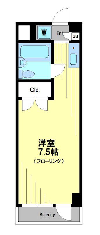 レークファー笹塚(1K/3階)の間取り写真