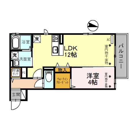 グランドゥール駅南(1LDK/3階)の間取り写真