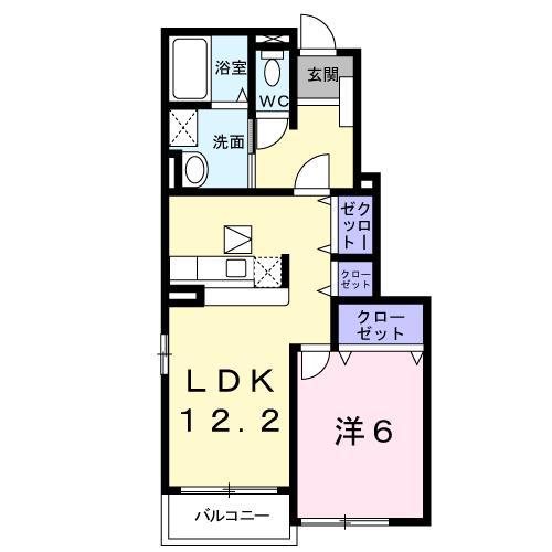 グレイスハイツA(1LDK/1階)の間取り写真