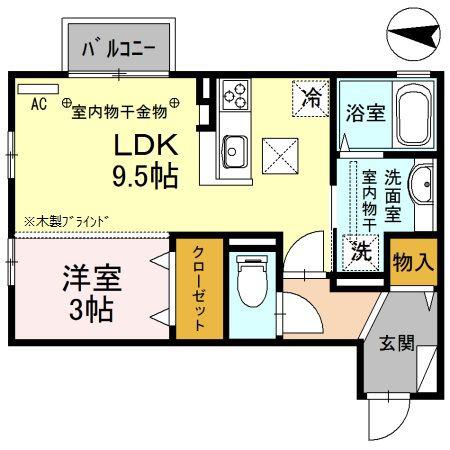 SAKURA(1LDK/1階)の間取り写真