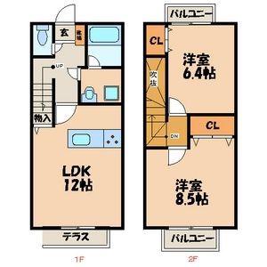 プレザントタウン(2LDK/1階)の間取り写真