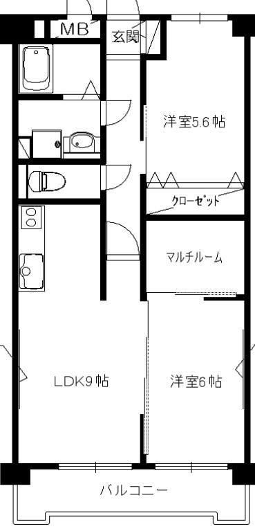 第2栄和ビル(2LDK/4階)の間取り写真