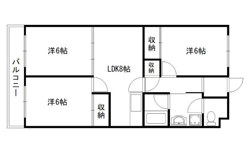 コンフォール(3LDK/2階)の間取り写真