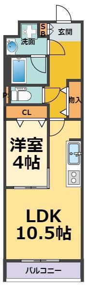 CITY Z 西宮(1LDK/3階)の間取り写真