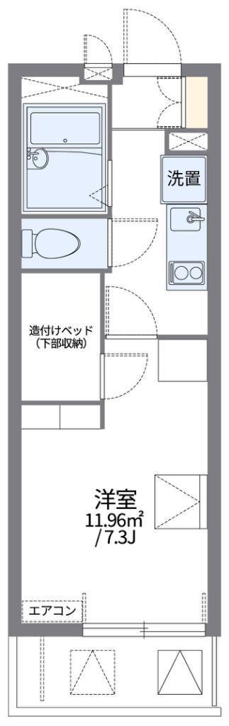 レオパレスB & R(1K/2階)の間取り写真