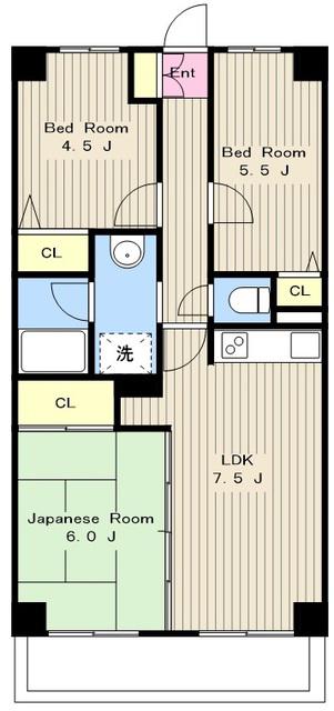 ミアカーサ希望が丘(3DK/4階)の間取り写真