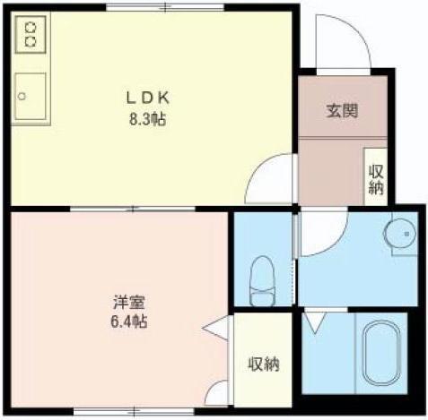 ドミール・ラフィネ(1LDK/1階)の間取り写真
