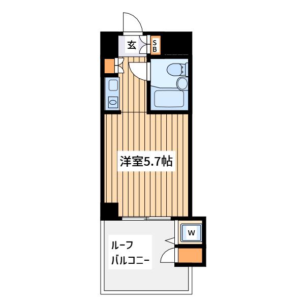 エイチ&エーヒルズ(ワンルーム/4階)の間取り写真