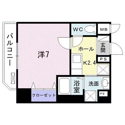 ヴゥレ アムール(1K/2階)の間取り写真