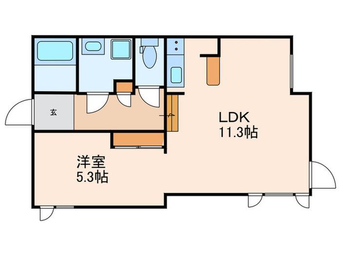 ALERO三軒茶屋(1LDK/1階)の間取り写真