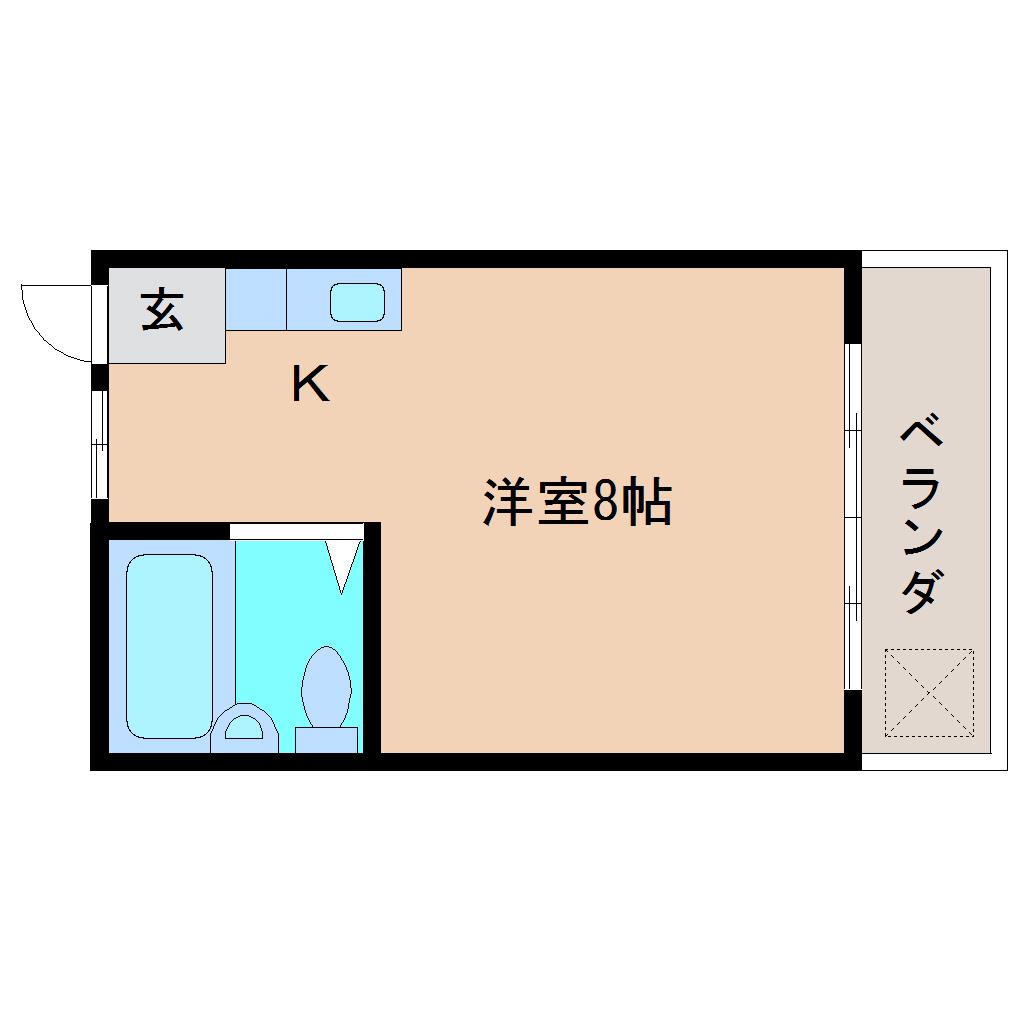 コーポ伝馬町 B(ワンルーム/2階)の間取り写真