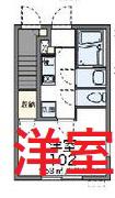 クレイノINOIII(1K/1階)の間取り写真