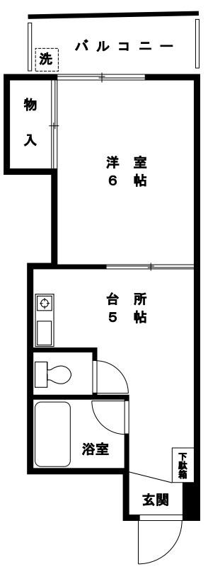 SUBWAY壹番館(1DK/3階)の間取り写真