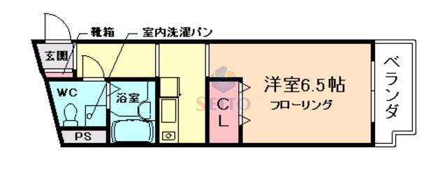 エルフ豊中(1K/3階)の間取り写真