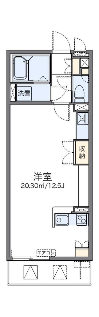 レオネクストルナ(ワンルーム/2階)の間取り写真