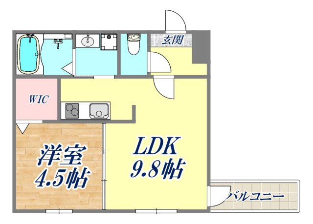 フジパレス夙川香櫨園ノース(1LDK/3階)の間取り写真