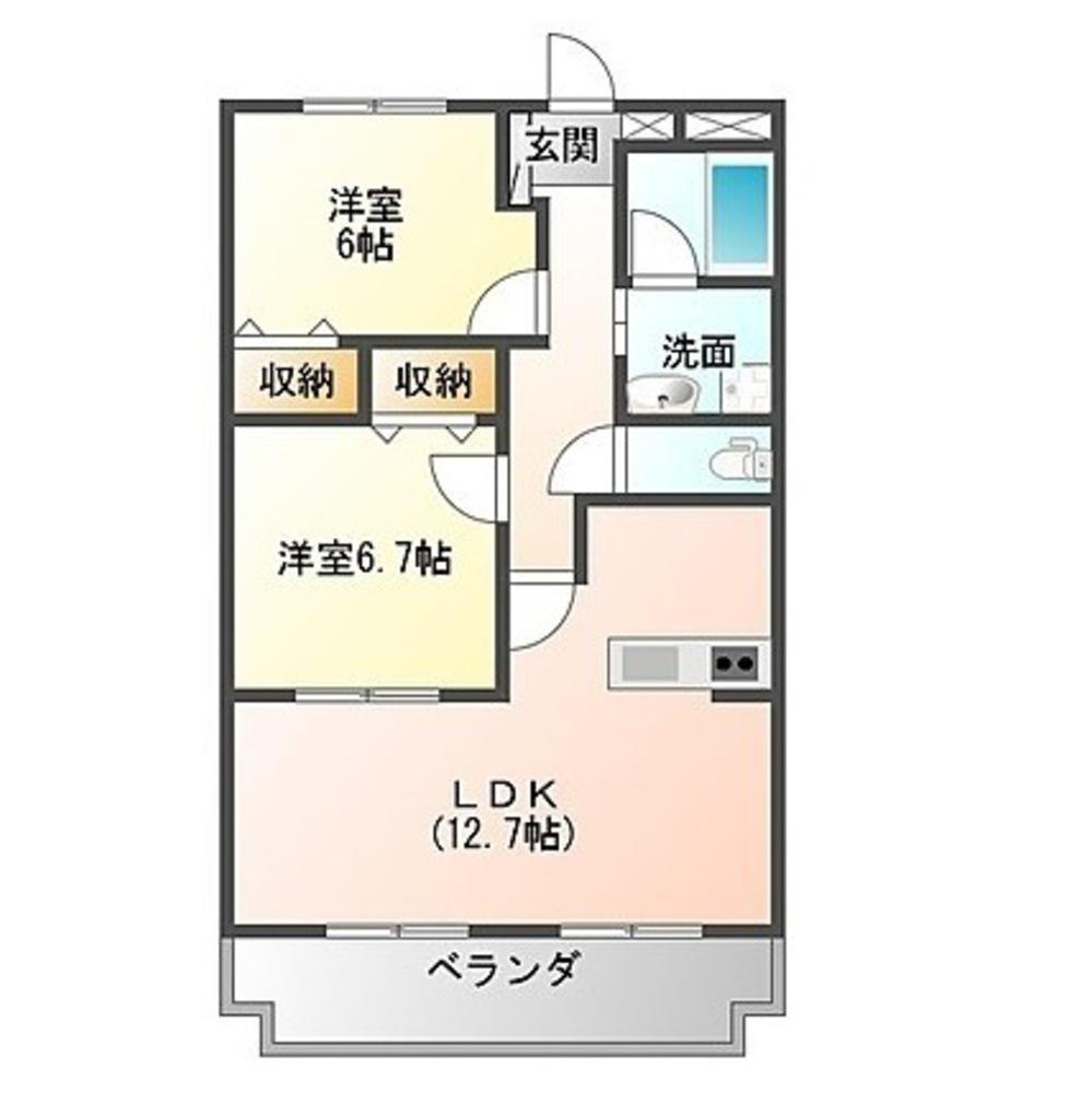 パークサイド高井(2LDK/3階)の間取り写真